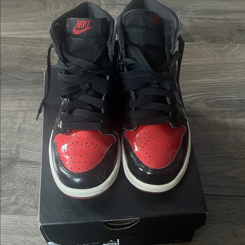 Boys Nike Black and Red Nike Air Jordan 1